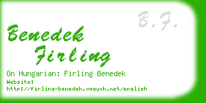 benedek firling business card